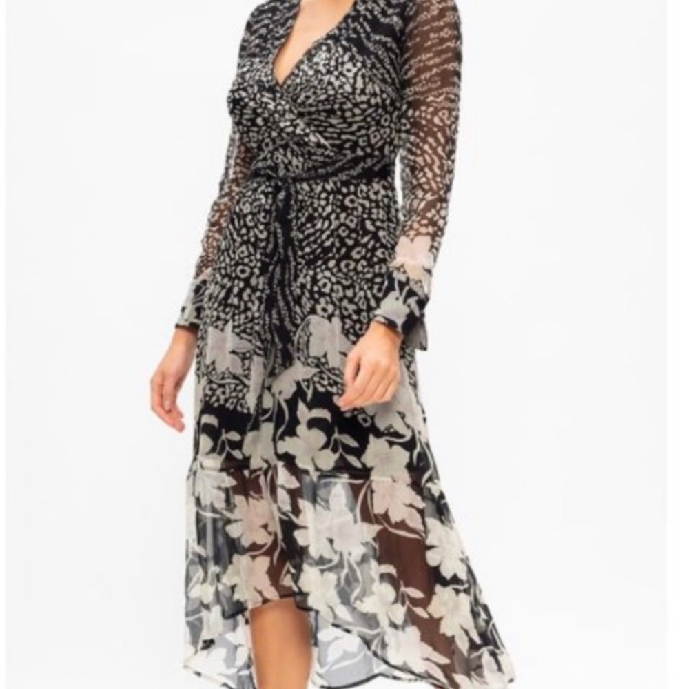 All Saints Florence Tempo Long Sleeve Midi Dress Size 10